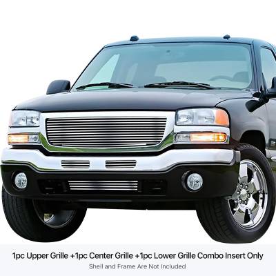 APS - APS Stainless Billet Grille Polish 03-06 GMC Sierra 1500/HD GR07HGI78S