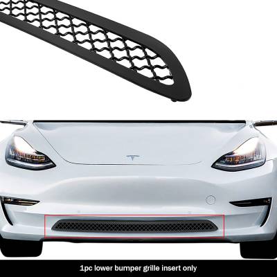 APS - APS Wire Mesh Bumper Grille Black for 17-25 Tesla Model 3 GR20GEB34K