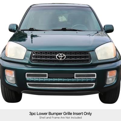 APS - APS Wire Mesh Bumper Grille Polish for 01-03 Toyota RAV4 GR20GEE77T