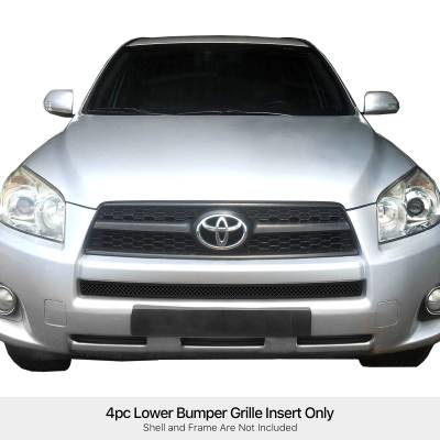 APS - APS Wire Mesh Bumper Grille Black for 09-12 Toyota RAV4 GR20GEE80H