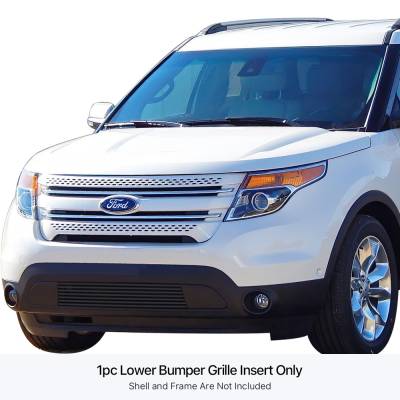 APS - APS Stainless Billet Bumper Grille Black 11-15 Ford Explorer GR06FEE59J