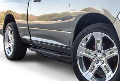 APS - APS IA04SAG8B Truck Armor Running Boards Black for 09-18 RAM 1500/HD Reg