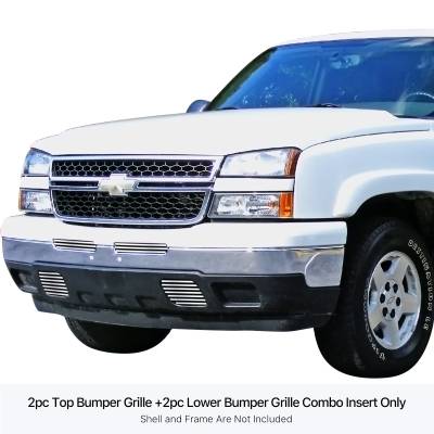 APS - APS GR03HGI44S Stainless Billet Bumper Grille Polish for 03-05 Silverado 1500/HD