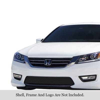 APS - APS GR08FEI17J Stainless Billet Bumper Grille Black for 13-15 Honda Accord Sedan