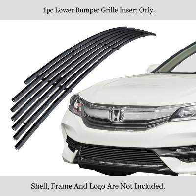 APS - APS Stainless Billet Bumper Grille Black 16-17 Honda Accord Sedan GR08FFC51J