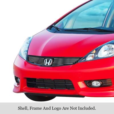 APS - APS Stainless Billet Grille Brushed 12-13 Honda Fit Base GR08FFD24C