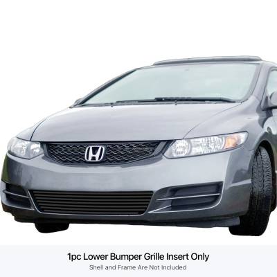 APS - APS Stainless Billet Bumper Grille Black 09-11 Honda Civic Coupe GR08FFG66J