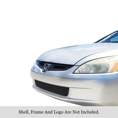 APS - APS GR08FGA04J Stainless Billet Bumper Grille Black for 03-05 Accord Sedan