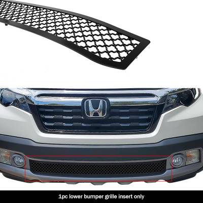 APS - APS Wire Mesh Bumper Grille Black 17-20 Honda Ridgeline GR08GEJ05K