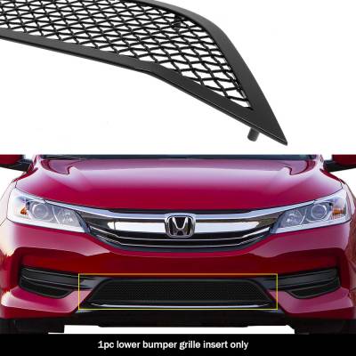 APS - APS Wire Mesh Bumper Grille Black 16-17 Honda Accord Sedan GR08GFC51H