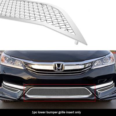 APS - APS Wire Mesh Bumper Grille Polish 16-17 Honda Accord Sedan GR08GFC51T