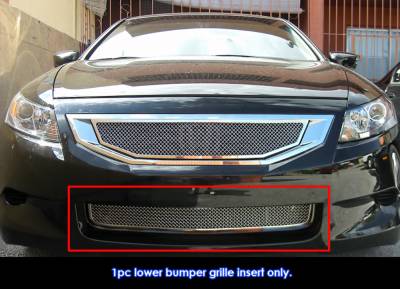 APS - APS Wire Mesh Bumper Grille Polish 08-10 Honda Accord Coupe GR08GFE57T