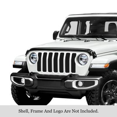 APS - APS Stainless Billet Grille Black for 20-21 Jeep Gladiator JT GR10FEJ45J