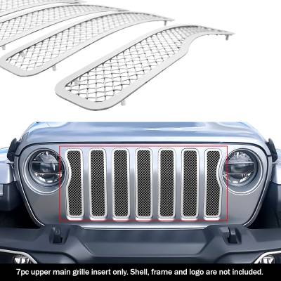 APS - APS Wire Mesh Grille Polish for 20-21 Jeep Gladiator JT GR10GEJ45T