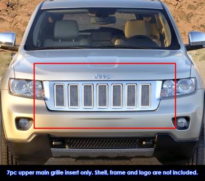 APS - APS Wire Mesh Grille Polish for 11-13 Jeep Grand Cherokee GR10GFH55T