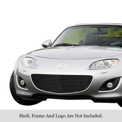 APS - APS GR13FFF48J Stainless Billet Bumper Grille Black for 09-12 Mazda Miata MX-5