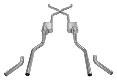 Pypes Performance Exhaust - Pypes SGC43 3" Crossmember Back Exhaust System w/H-Bomb for 55-57 Tri-Five Chevy