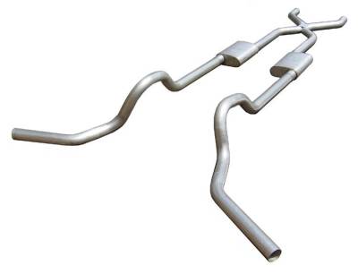 Pypes Performance Exhaust - Pypes SGT79T 2.5" S.S. Crossmember Back w/X-Pipe Exhaust System for 67-74 GM