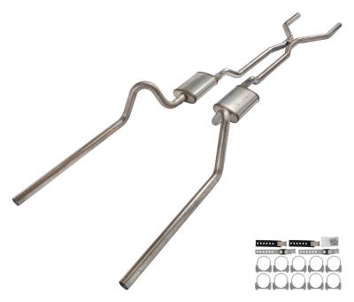 Pypes Performance Exhaust - Pypes SFF41S 2.5" H-Pipe Crossmember Back Rear Exit for 66-71 Ford Fairlane