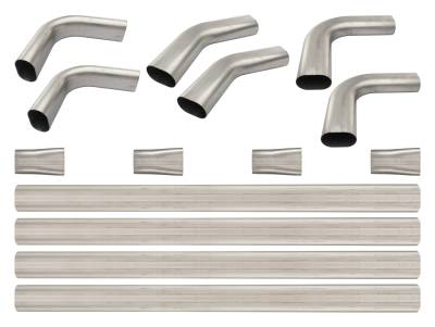 Pypes Performance Exhaust - Pypes SVV43 3" Stainles Steel Low Profile Oval Exhaust Builders Kit