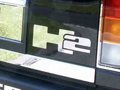 Quality Automotive Accessories - QAA HV43026 2Pc Stainless Steel Graphic/Logo/Emblem for 2003-2009 Hummer H2