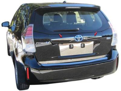 Quality Automotive Accessories - QAA LB12700 2Pc Stainless Steel Rear License Trim for 2012-2017 Toyota Prius V