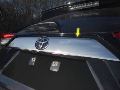 Quality Automotive Accessories - QAA LB19180 1Pc Stainless Steel Rear License Trim for 2019-2025 Toyota Rav4