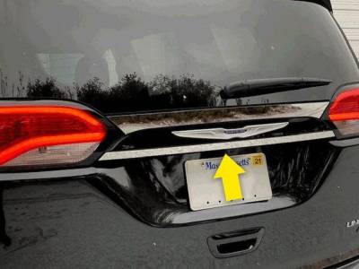 Quality Automotive Accessories - QAA LB57750 1Pc Stainless Steel Rear License Trim for Chrysler Pacifica