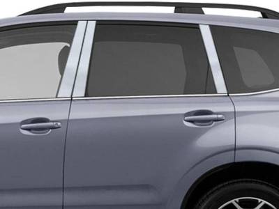 Quality Automotive Accessories - QAA PP14441 6Pc Stainless Steel Pillar Trim for 2014-2018 Subaru Forester