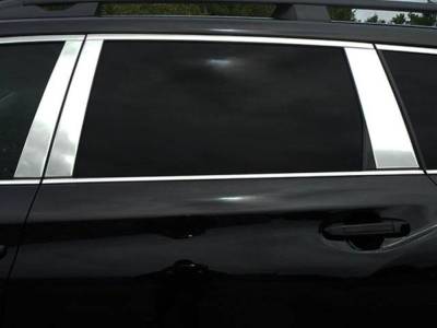 Quality Automotive Accessories - QAA PP19456 6Pc Stainless Steel Pillar Trim for 2019-2025 Subaru Ascent