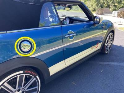 Quality Automotive Accessories - QAA GC72880 1Pc Stainless Gas Cap Door Trim for Mini Cooper 2DR Convertible