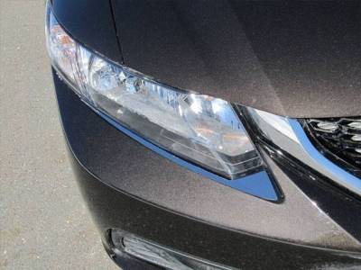 Quality Automotive Accessories - QAA HL12214 2Pc Stainless Steel Headlight Accent for 2012-2015 Honda Civic