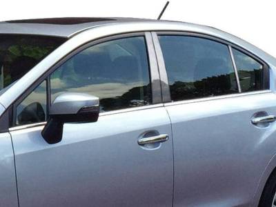 Quality Automotive Accessories - QAA PP12421 6Pc Stainless Steel Pillar Trim for 2012-2016 Subaru Impreza