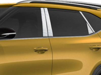 Quality Automotive Accessories - QAA PP71862 8Pc Stainless Steel Pillar Trim for 2021-2025 Kia Seltos