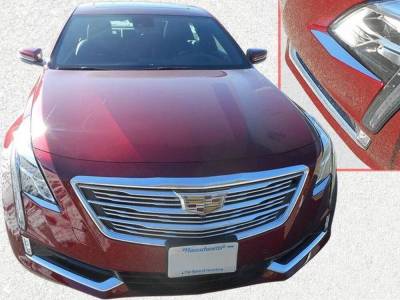 Quality Automotive Accessories - QAA HL56230 2Pc Stainless Steel Headlight Accent for 2016-2018 Cadillac CT6