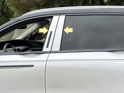 Quality Automotive Accessories - QAA PP74660 4Pc Stainless Steel Pillar Trim for 2024-2025 Lincoln Nautilus