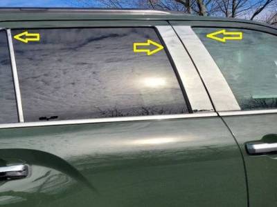 Quality Automotive Accessories - QAA PP73141 6Pc Stainless Steel Pillar Trim for 2023-2025 Toyota Sequoia