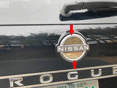 Quality Automotive Accessories - QAA EMB71535 2pc Stainless Steel Rear Emblem Half Round Trim for Nissan Rogue