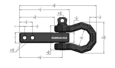 BulletProof Hitches - BulletProof ED20SHACKLE 2.0" Extreme Duty Receiver Shackle