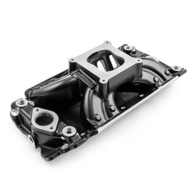 Speedmaster - Speedmaster 1-147-024 HiRise Rect Port Intake Manifold Blk for Chevy BBC