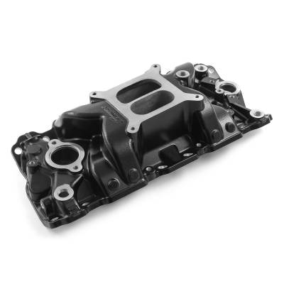 Speedmaster - Speedmaster 1-147-033 MidRise Alu. Intake Manifold Blk for Chevy SBC