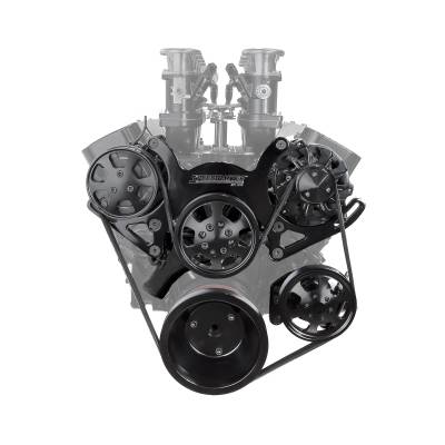 Speedmaster - Speedmaster 1-673-001-01 Chevy SBC 350 Aluminum Belt Drive System Kit Black