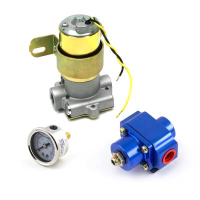 Speedmaster - Speedmaster PCE145.1026 110 GPH Electric Fuel Pump Blue Regulator Gauge Kit
