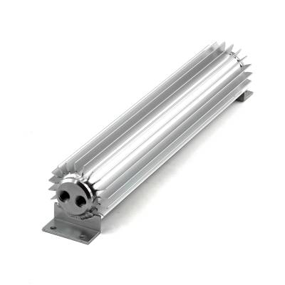Speedmaster - Speedmaster PCE186.1020 15" Silver Anodized Dual Pass Trans Oil Cooler w/Fitting