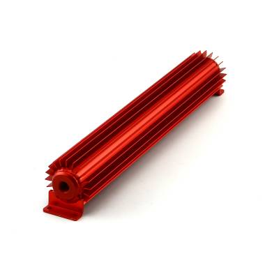Speedmaster - Speedmaster PCE186.1008 18" Red Anodized Single Pass Trans Oil Cooler w/Fittings