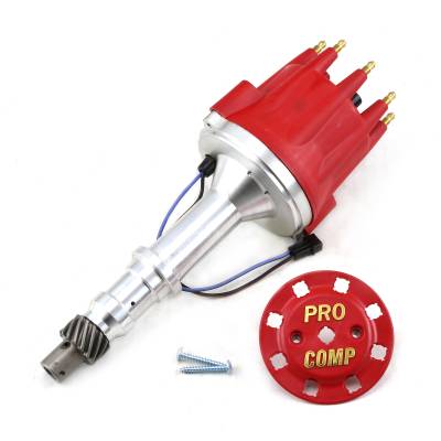 Speedmaster - Speedmaster PCE376.1116.02 8000 Pro Billet Distributor Red Screw-On for Pontiac
