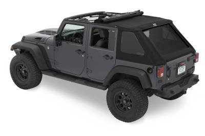 Bestop - Bestop 56453-35 Trektop Slantback Soft Top Black Diamond for 07-18 Wrangler JK