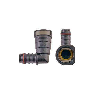 IAG Performance - IAG RPL-FIT-05801 5/8" SAE Quick Connect Female to 5/8" Hose Barb Right Angled