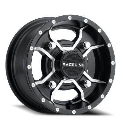 Raceline Wheels - Raceline Wheels A7727011-25 Mamba UTV A77 12x7 4x110 -47mm Satin Black/Machined