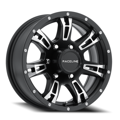 Raceline Wheels - Raceline Wheels 840-66060 Arsenal Trailer 840 16x6 6x5.5 0mm Black/Machined